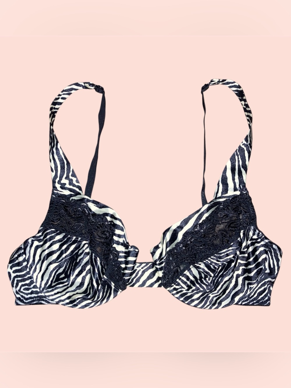 Vintage 1996 Zebra Lace Bra